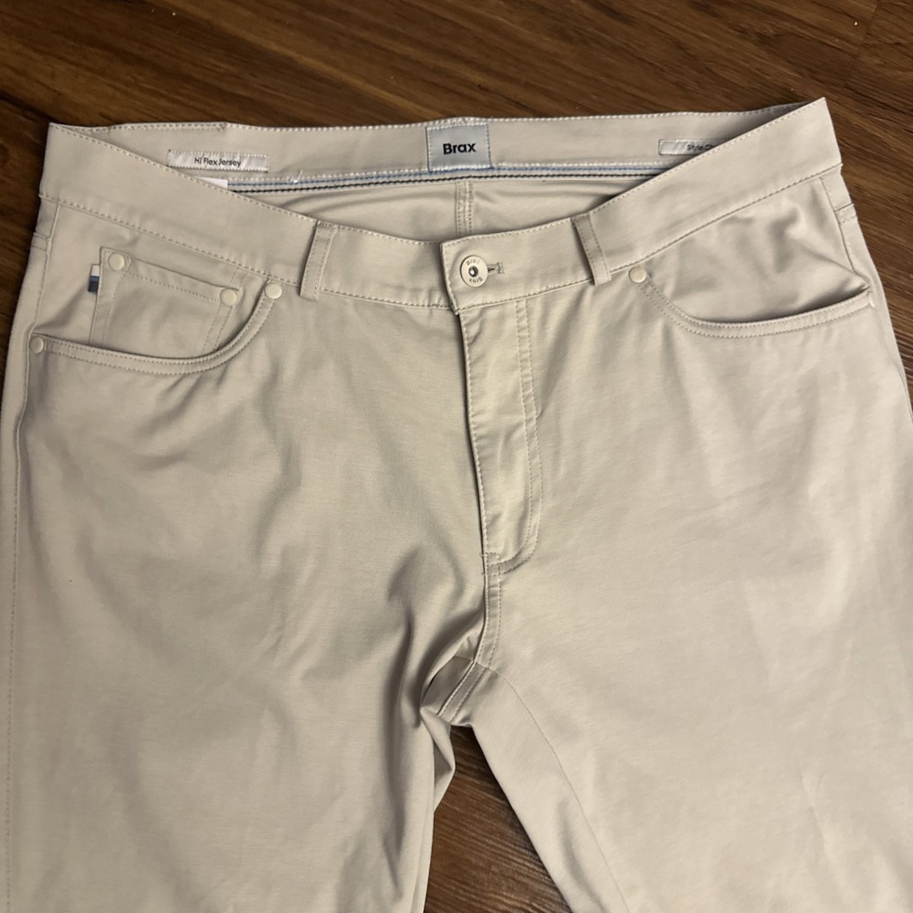 Brax Mens Chuck J Hi Flex Jersey Straight Leg Pants Stretch 35x32 (36x31.5)